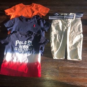 3 Crew Neck T-Shirts 1 pair of Khaki Dress Pants